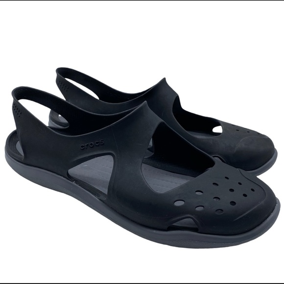Crocs Swiftwater Wave Black Shoe Size 6 - Picture 1 of 10
